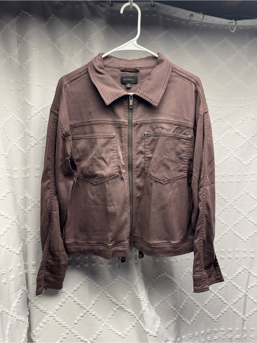 Evereve Brown Lyocell Utility
Zip Jacket Size Medium M